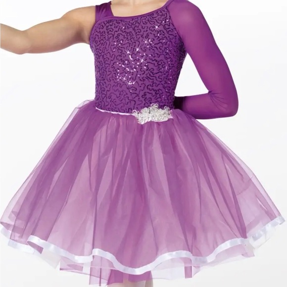 Weissman Purple and Black Sequin Costume with matching Tutu - Picture 2 of 7